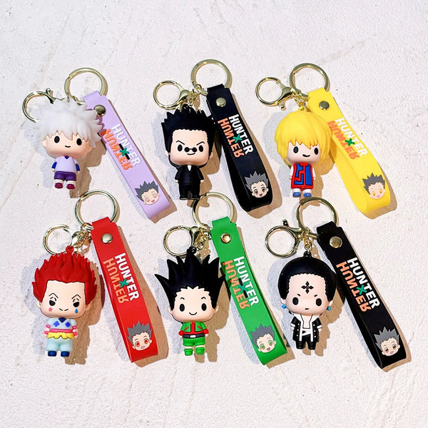 Anime Hunter x Hunter Keychain Cosplay Killua Kurapika Keyrings Resin Pendant Car Bag Key Chain Jewelry Accessories Wholesale