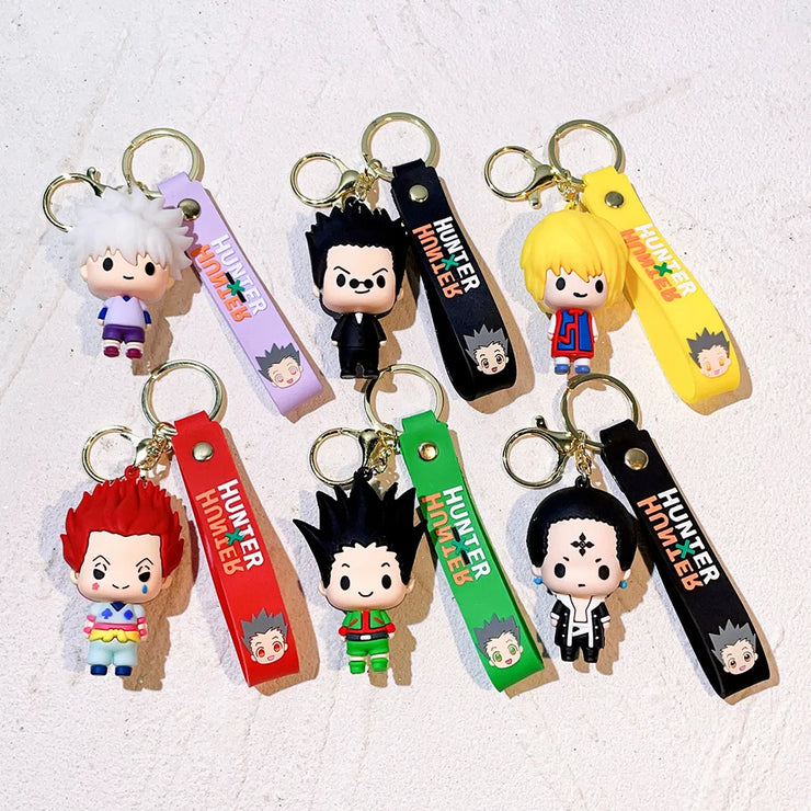 Anime Hunter x Hunter Keychain Cosplay Killua Kurapika Keyrings Resin Pendant Car Bag Key Chain Jewelry Accessories Wholesale