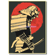 Japan Samurai Kraft paper Poster Home Wall Art Prints Pictures Bedroom Living Room Decor Murals Shop Bar Decoration