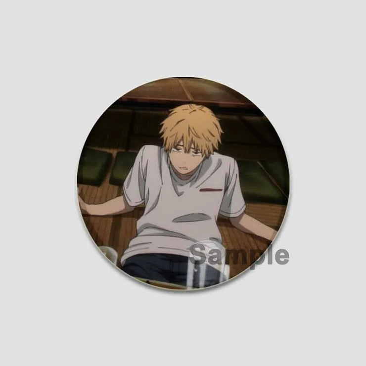 Anime Chainsaw Man Button Pins Character Makima Denji Cartoon Brooches Round Badge Backpacks Accessory Decor Fans Collect Gifts