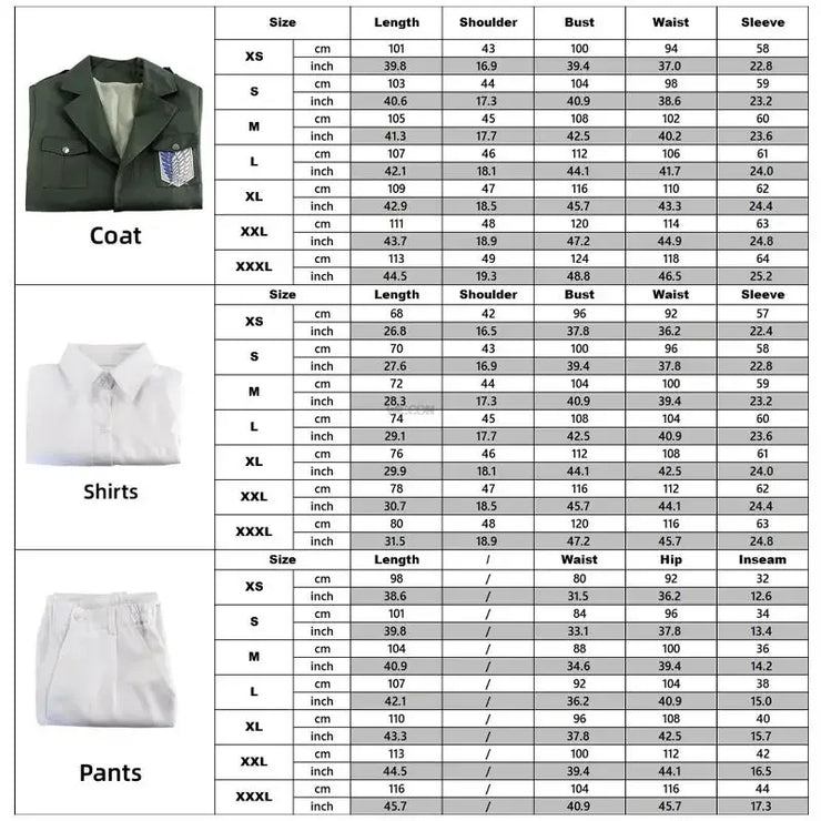 Attack on Titan Eren Levi Cosplay Costume Women Men Shingeki No Kyojin Scouting Legion Soldier Jacket Coat Windbreaker Uniform
