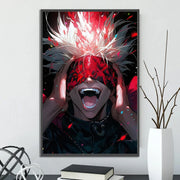 J-Jujutsu Gojo Satoru Self-adhesive Poster Figures Home Decoration Painting Wall Art Bedroom Cartoons Decor Anime Wallpaper