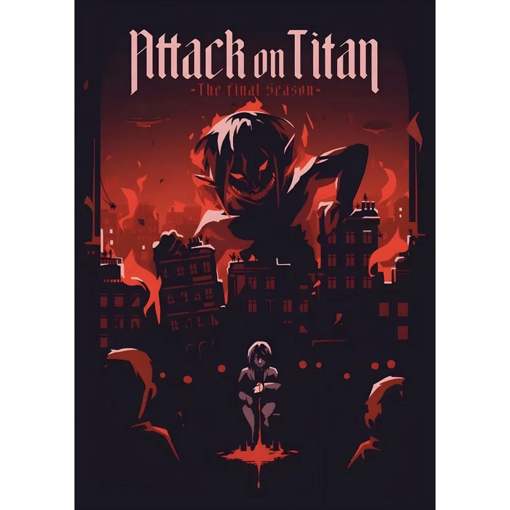 Anime A-Attack on Titans Poster Sticky Wall Art Printing Waterproof Home Living Bed Room Bar Aesthetic Decor