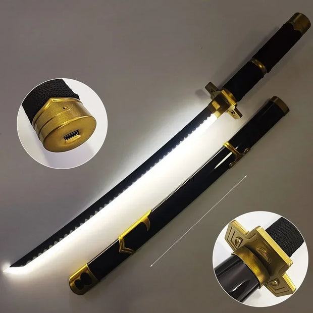 40inch Luminou Roronoa Zoro Katana Sword Led Light Anime Zoro Cosplay Prop Real Japanese Katana Original Samurai Sabre Kid Toy