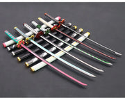 Demon Slayer Sword 9pcs Katana Sword Nichirin Blade Collection Samurai Royal Japanese Anime Weapon Model Keychain Gifts Toys Boy