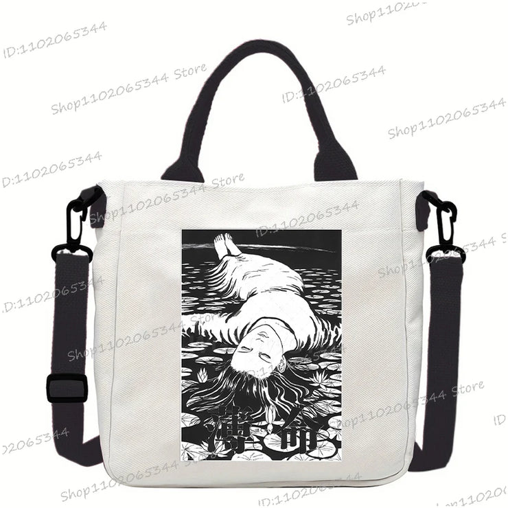 Junji Ito Cat Anime Shoulder Bag Unisex Canvas Crossbody