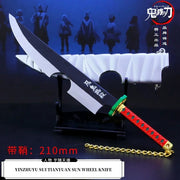 Demon Slayer Sword 9pcs Katana Sword Nichirin Blade Collection Samurai Royal Japanese Anime Weapon Model Keychain Gifts Toys Boy