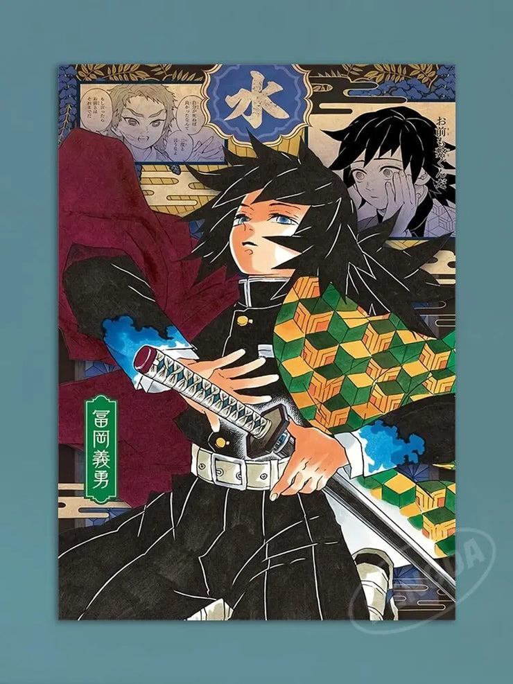 Modern Anime Canvas Wall Art  Demon Slayer Shinazugawa Sanemi Poster  Modular Home Decor for Living Room  Printed Painting