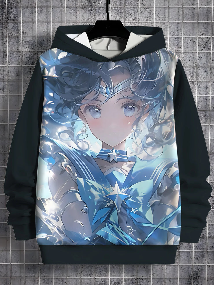 Cartoon Sailor Moons 3D Print All Seasons Children Casual Sweatshirt Cool Pullover Tops Unisex Clothes Boy Girl Hoodies