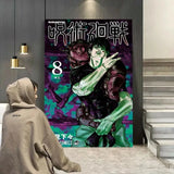 Pop Japan Classic Anime Jujutsu Kaisen Poster Aesthetic All Character Manga Cover Retro Canvas Print Wall Art Kawaii Room Decor