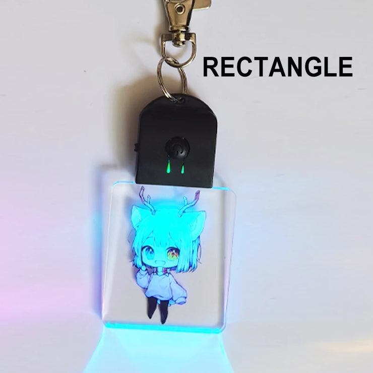 Custom LED Light 7 Colors Keychains Cartoon Acrylic Key Chain Photo Customized Anime Charms Clear Acrylic Personalized Keychains