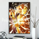 Demon Slayer Self-adhesive Anime Poster Hashira Nezuko Agatsuma Zenitsu Inosuke Wall Painting Home Decor Wall Art Room Kid Gift