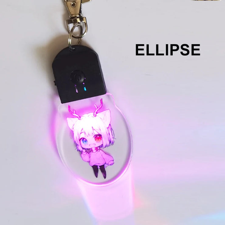 Custom LED Light 7 Colors Keychains Cartoon Acrylic Key Chain Photo Customized Anime Charms Clear Acrylic Personalized Keychains