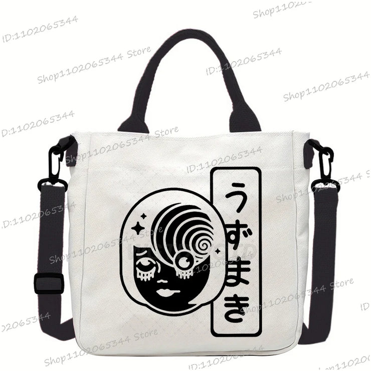Junji Ito Cat Anime Shoulder Bag Unisex Canvas Crossbody