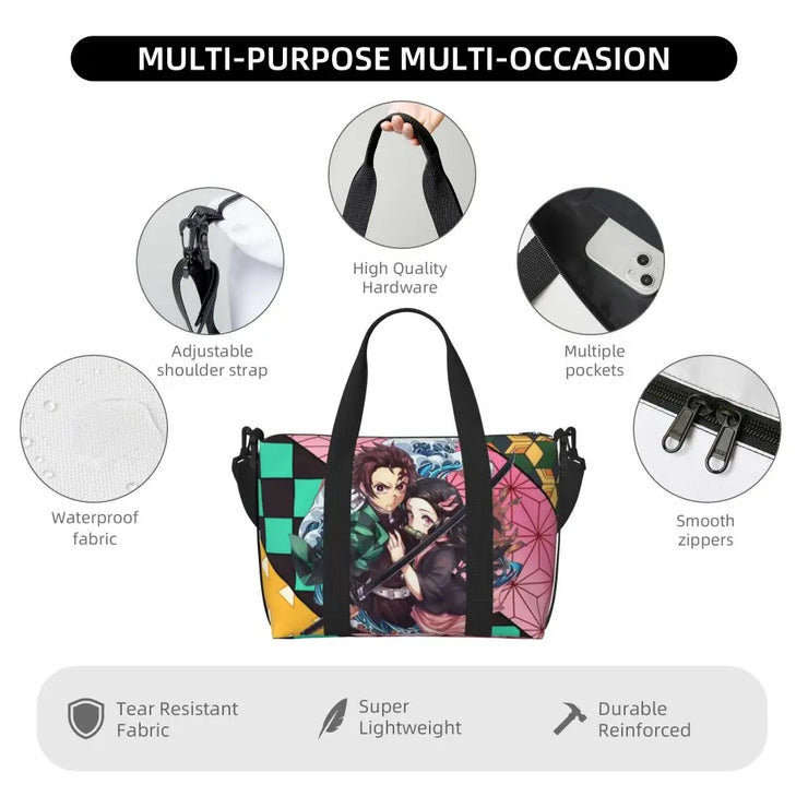 Demon Slayer Tote Bag Tanjiro & Nezuko Beach/Travel Bag