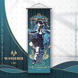 Genshin Impact Scroll Canvas Painting Columbina Sandrone Flins Home Decor Wall Hanging Anime Poster Wall Art Room Decoration