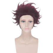 Anime Tanjirou Kamado Cosplay Demon Slayers Kimetsu no Yaiba Cosplay Costume Wig Mask Kimono Cloak halloween Uniform Adult Kids