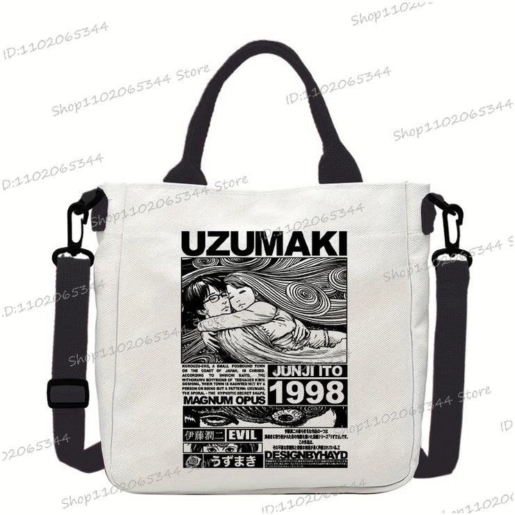 Junji Ito Cat Anime Shoulder Bag Unisex Canvas Crossbody