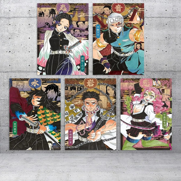 Modern Anime Canvas Wall Art  Demon Slayer Shinazugawa Sanemi Poster  Modular Home Decor for Living Room  Printed Painting