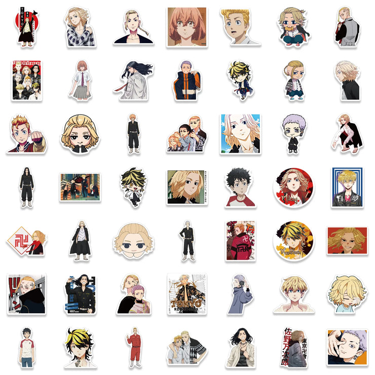 100PCS Anime Tokyo Revengers Stickers Waterproof DIY Graffiti Phone Laptop Luggage Guitar Notebook Cup Cartoon Stickers Kids Toy