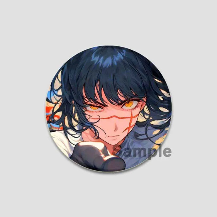 Anime Chainsaw Man Button Pins Character Makima Denji Cartoon Brooches Round Badge Backpacks Accessory Decor Fans Collect Gifts