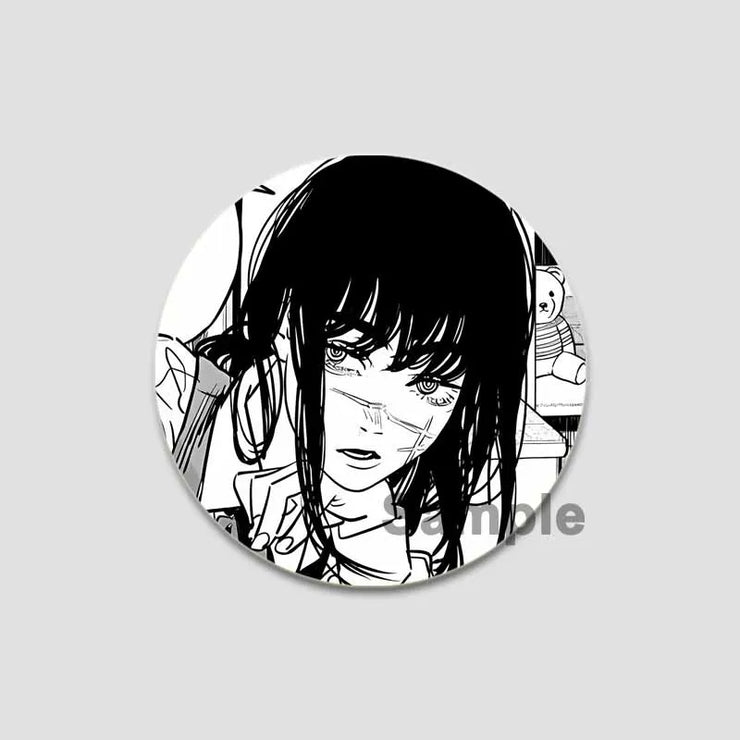 Anime Chainsaw Man Button Pins Character Makima Denji Cartoon Brooches Round Badge Backpacks Accessory Decor Fans Collect Gifts