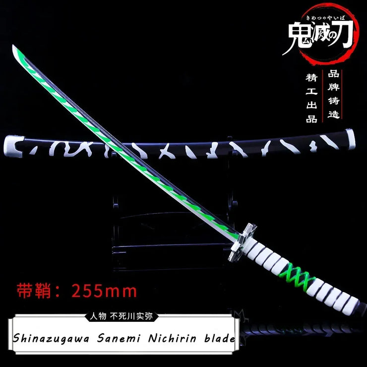Demon Slayer Sword 9pcs Katana Sword Nichirin Blade Collection Samurai Royal Japanese Anime Weapon Model Keychain Gifts Toys Boy