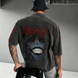 Solo Leveling Anime Print Vintage Washed T Shirt Men Women Cotton Short Sleeve Tee Streetwear Casual Tops 2025 Summer Harajuku