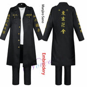 Anime Tokyo Revengers Cosplay Costume Mikey Manjiro Sano Ken Embroidery Jacket Coat Tokyo Manji Gang Cosplay Uniform Women Men