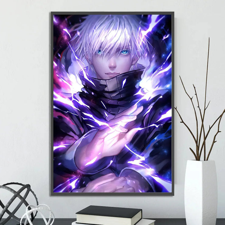 J-Jujutsu Gojo Satoru Self-adhesive Poster Figures Home Decoration Painting Wall Art Bedroom Cartoons Decor Anime Wallpaper