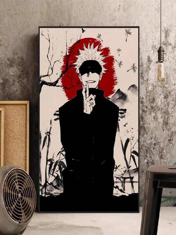 Modern Japanese Anime Canvas Wall Art  Jujutsu Kaisen Gojo Satoru Poster for Kids Room Decor Stylish Home Murals Decorative Pain