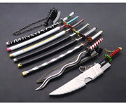 Demon Slayer Sword 9pcs Katana Sword Nichirin Blade Collection Samurai Royal Japanese Anime Weapon Model Keychain Gifts Toys Boy