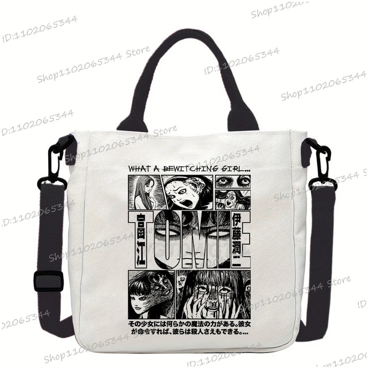 Junji Ito Cat Anime Shoulder Bag Unisex Canvas Crossbody