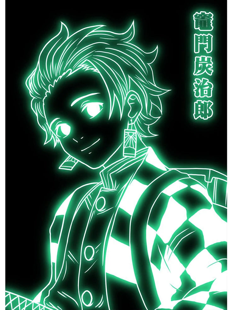 Neon Style Poster Canvas Painting  Japan Anime Cartoon Figure Wall Art Picture For Living Room Home Decor Unframed
