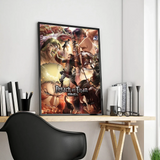 Japanese Anime Attack on Titan  Self-adhesive Art Poster Whitepaper Prints Posters Artwork Home Decor