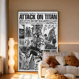 Anime A-Attack O-On Titan Poster Room Wall Art Decor Waterproof Stickers For Home Bar Bedroom Decoration
