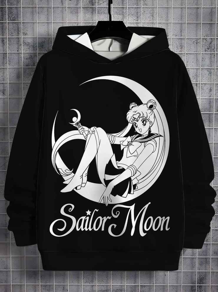 Cartoon Sailor Moons 3D Print All Seasons Children Casual Sweatshirt Cool Pullover Tops Unisex Clothes Boy Girl Hoodies