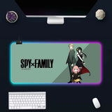 Anime Spy X Family RGB Pc Gamer Keyboard Mouse Pad Mousepad LED Glowing Mouse Mats Rubber Gaming Computer Mausepad