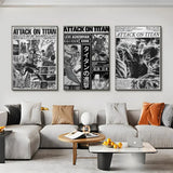 Anime A-Attack O-On Titan Poster Room Wall Art Decor Waterproof Stickers For Home Bar Bedroom Decoration