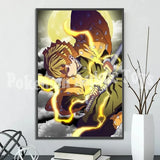 Demon Slayer Self-adhesive Anime Poster Hashira Nezuko Agatsuma Zenitsu Inosuke Wall Painting Home Decor Wall Art Room Kid Gift