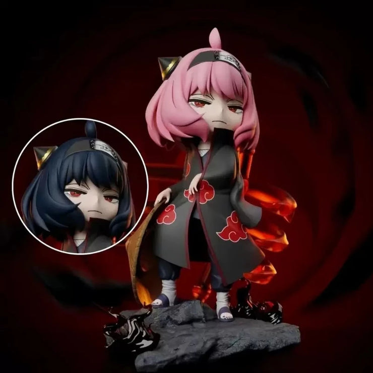 Anime Anya Spy×family Anya Forge Figures Cos Uchiha Itachi and Pain Figurine Model Naruto PVC Cute Collection Peripheral Toys