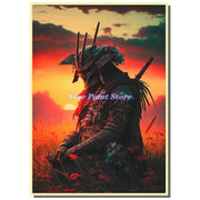 Japan Samurai Kraft paper Poster Home Wall Art Prints Pictures Bedroom Living Room Decor Murals Shop Bar Decoration