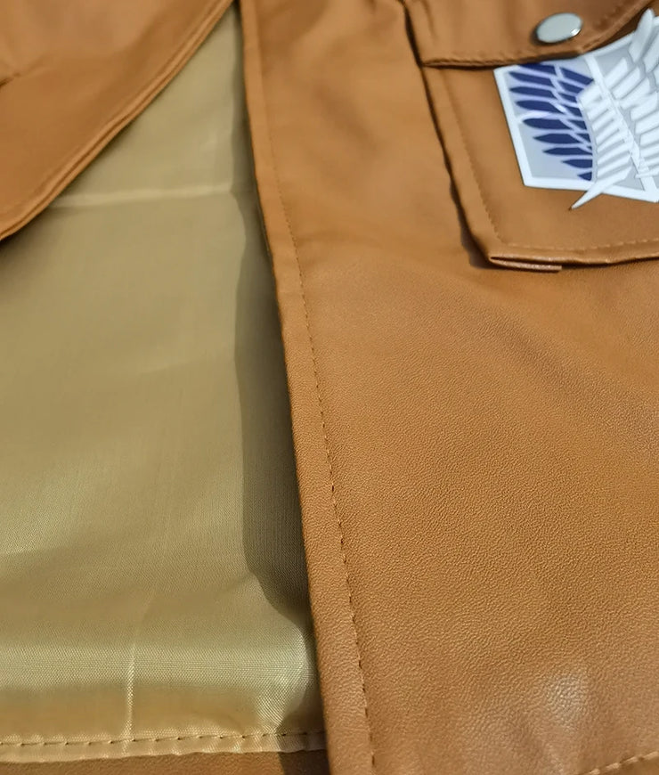Anime Attack on Titan Cosplay Leather Jacket Shingeki no Kyojin Cosplay Costume Eren Legion Coat Jackets Halloween High Quality
