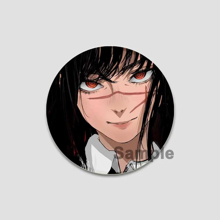 Anime Chainsaw Man Button Pins Character Makima Denji Cartoon Brooches Round Badge Backpacks Accessory Decor Fans Collect Gifts