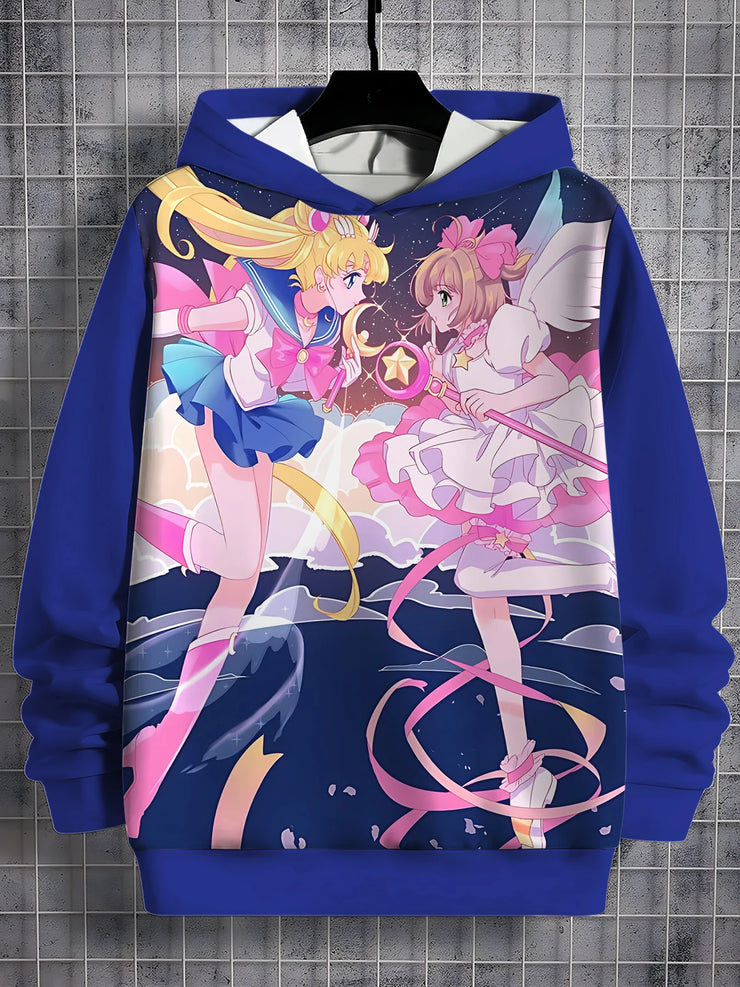 Cartoon Sailor Moons 3D Print All Seasons Children Casual Sweatshirt Cool Pullover Tops Unisex Clothes Boy Girl Hoodies