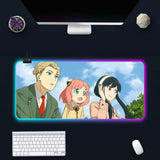 Anime Spy X Family RGB Pc Gamer Keyboard Mouse Pad Mousepad LED Glowing Mouse Mats Rubber Gaming Computer Mausepad