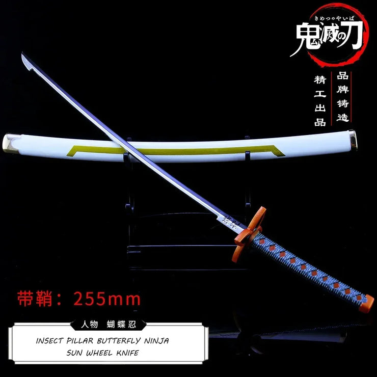 Demon Slayer Sword 9pcs Katana Sword Nichirin Blade Collection Samurai Royal Japanese Anime Weapon Model Keychain Gifts Toys Boy
