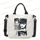 Junji Ito Cat Anime Shoulder Bag Unisex Canvas Crossbody