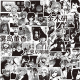 10/30/70pcs Black White Anime Tokyo Ghoul Stickers Kaneki Ken Cartoon Sticker Water Bottle Phone Notebook Cool Decals Decoration