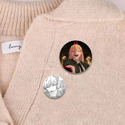Anime Chainsaw Man Button Pins Character Makima Denji Cartoon Brooches Round Badge Backpacks Accessory Decor Fans Collect Gifts